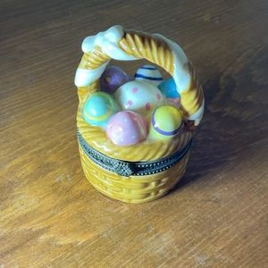 Ceramic Trinket Box Jewelry Storage Easter Egg Basket
